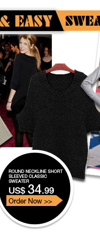 Round Neckline Short Sleeved Classic Sweater
