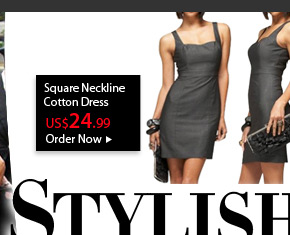 Square Neckline Cotton Dress