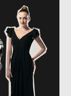 Bold Shoulder V-neck Gown 