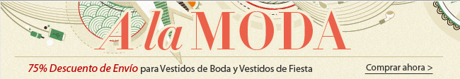75% Descuento de Envío para Vestidos de Boda y Vestidos de Fiesta              