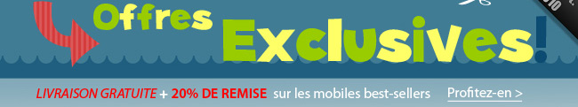 Livraison gratuite + 20% de remise sur les mobiles best-sellers   
