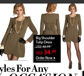 Big Shoulder Tulip Dress
