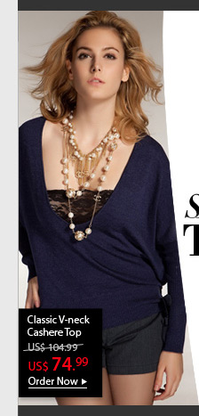 Classic V-neck Cashere Top