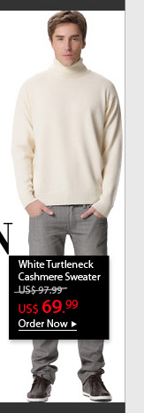 White Turtleneck Cashmere Sweater