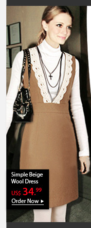 Simple Beige Wool Dress
