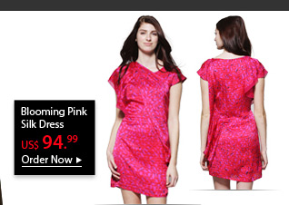 Blooming Pink Silk Dress