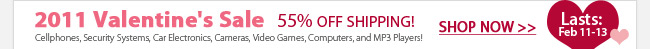 2011 Valentines Sale 55% OFF Shipping!