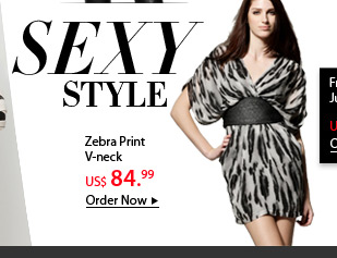 Zebra Print V-neck