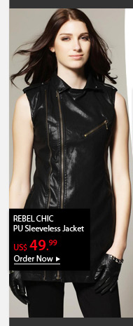 REBEL CHIC PU Sleeveless Jacket