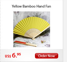 Yellow Bamboo Hand Fan