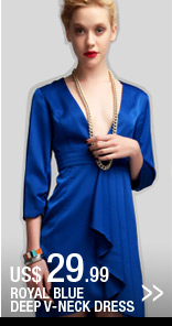 Royal Blue Deep V-neck Dress