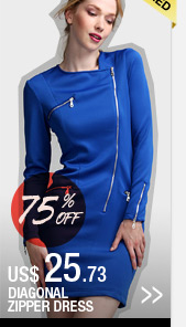 Diagonal Zipper Dress
