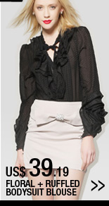 Floral + Ruffled Bodysuit Blouse