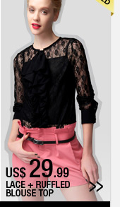 Lace + Ruffled Blouse Top