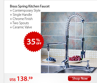 Brass Spring Kitchen Faucet 