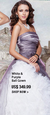 White & Purple Ball Gown