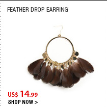 Feather drop earring