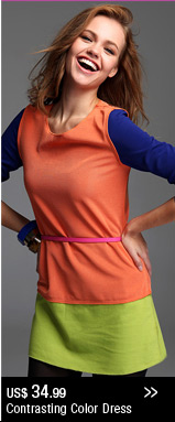 Contrasting Color Dress