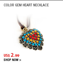 Color Gem Heart Necklace