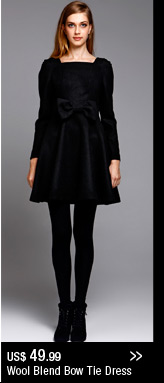 Wool Blend Bow Tie Dress