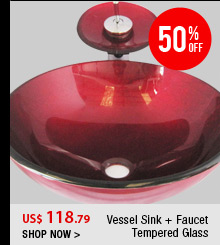 Vessel Sink + Faucet Tempered Glass