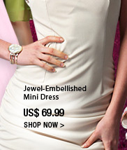 Jewel-Embellished Mini Dress
