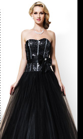 Black Sequined Tulle Gown