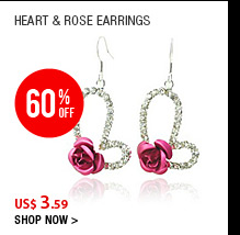 Heart & Rose Earrings
