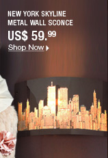 New York Skyline Metal Wall Light