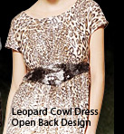 Leopard Cowl Dress