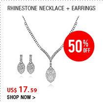 Rhinestone Necklace + Earrings