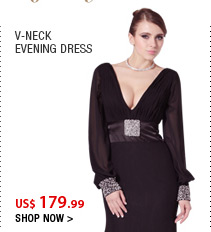 V-Neck Evening Dress