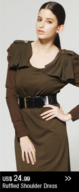 Ruffled Shoulder Dress