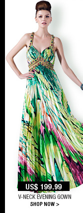 V-Neck Evening Gown