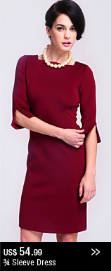 ¾ Sleeve Dress
