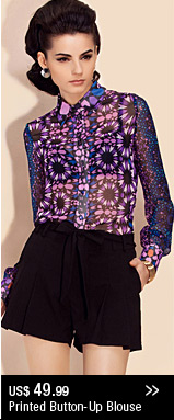 Printed Button-Up Blouse