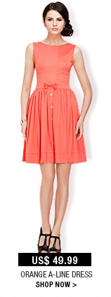Orange A-Line Dress