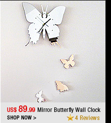 Mirror Butterfly Wall Clock