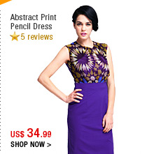 Abstract Print Pencil Dress