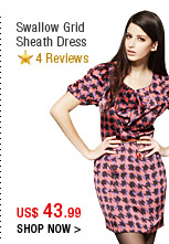 Swallow Grid Sheath Dress