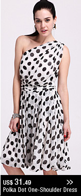 Polka Dot One-Shoulder Dress