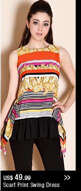 Scarf Print Swing Dress