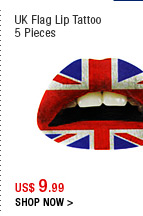 UK Flag Lip Tattoo