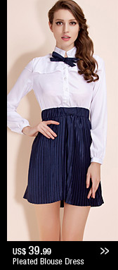 Pleated Blouse Dress