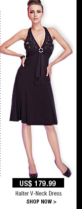 Halter V-Neck Dress