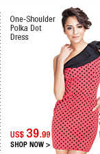 One-Shoulder Polka Dot Dress