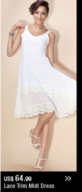Lace Trim Midi Dress