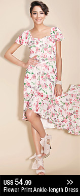 Flower Print Ankle-length Dress