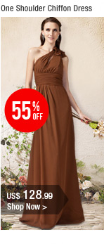 One Shoulder Chiffon Dress