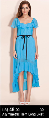 Asymmetric Hem Long Skirt